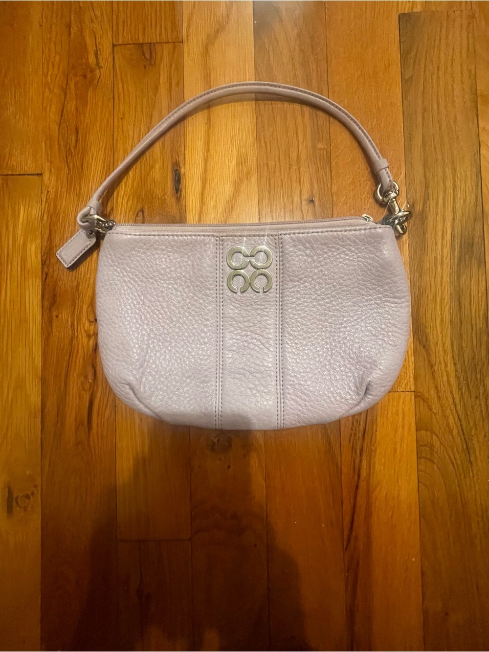Coach Wristlet Vintage Wallet Bag Leather Silver Monogram Y2K